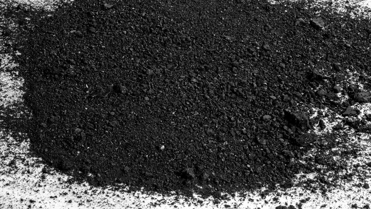 Black powdered carbon