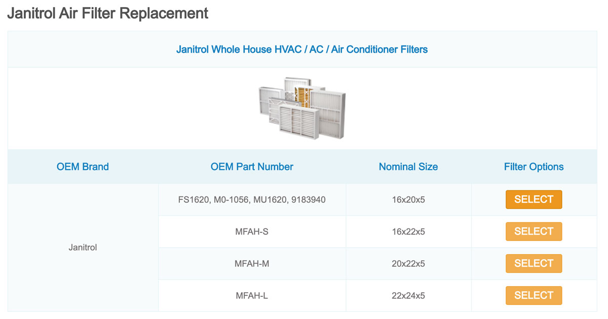 Janitrol Furnace Filters / AC Filters ON SALE NOW!