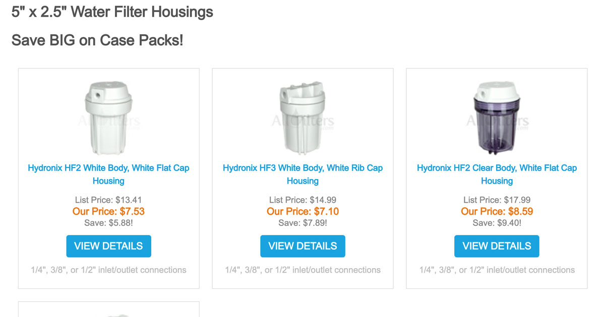 5" Water Filter Housings ON SALE!